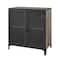 Walker Edison 30" Grey Wash Industrial Mesh Metal Door Accent Cabinet
